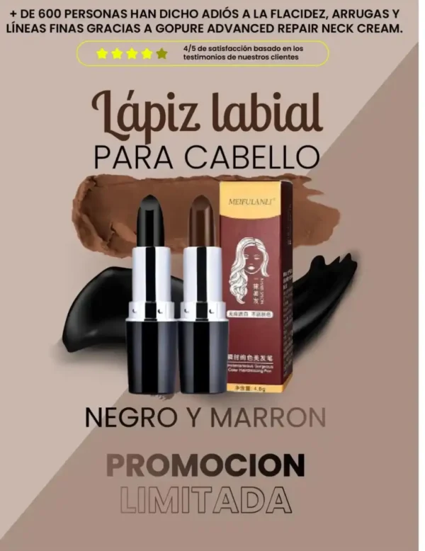 Lápiz Labial para Cabello: Cubre Canas al Instante con Efecto Natural